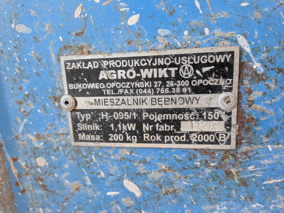 Betoniarka bębnowa AGRO-WIKT 150l