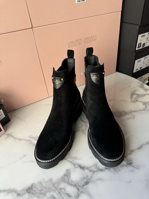Botki Louis Vuitton suede leather
