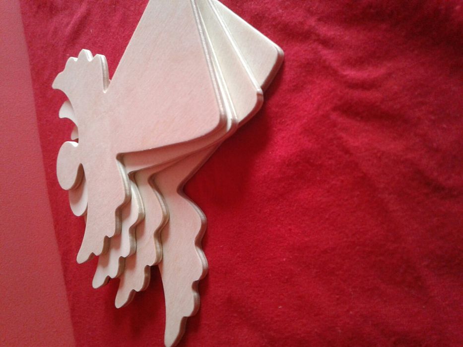 Anioł, aniołek, decoupage, drewno, dekoracja, ozdoba, zawieszka