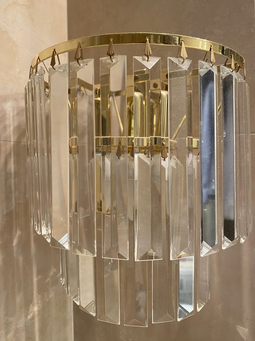 Dwa krysztalowe kinkiety