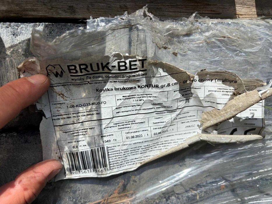 Kostka brukowa Bruk-Bet Kontur 8 cm – nowa, 14,3 m², grafit/czarny multigran