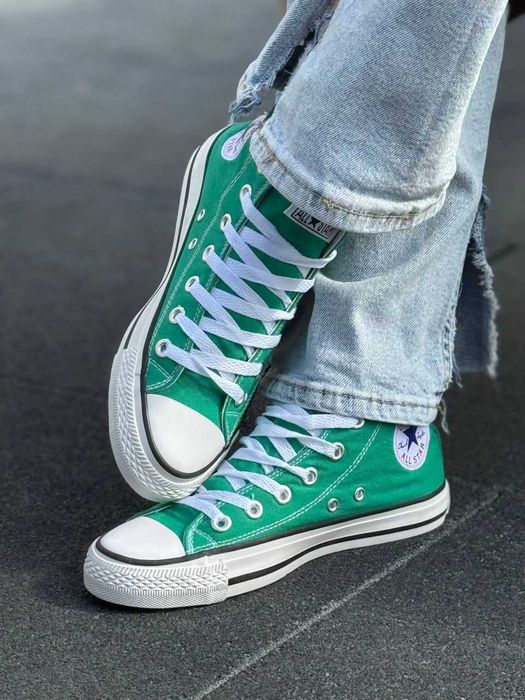 Converse All Star високі жіночі конверси зелені 36-41 олл стар чак тейлор
