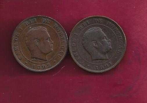 Monarquia 2  Moedas de  D.Carlos I   10 Reis  1891,e  1892A