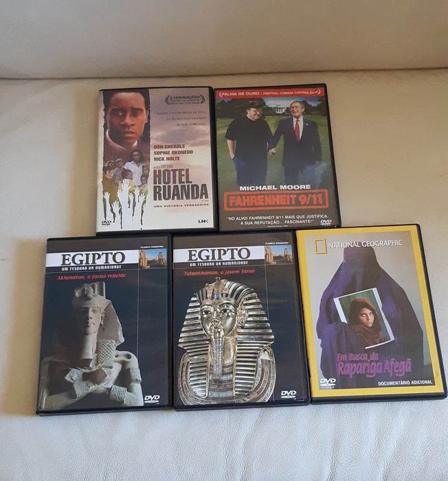 DVDs: Egipto, National Geographic, Fahrenheit, Hotel Ruanda