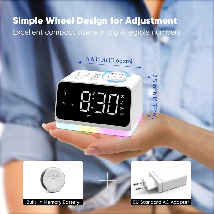 Zegar budzik cyfrowy z radiem AFEXOA portale ładowania SPM276