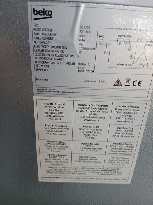 Chłodziarka Beko BK7725