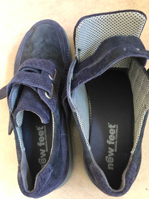 NEW FEET 38 półbuty zamszowe, rzepy, sneakersy, zdrowotne