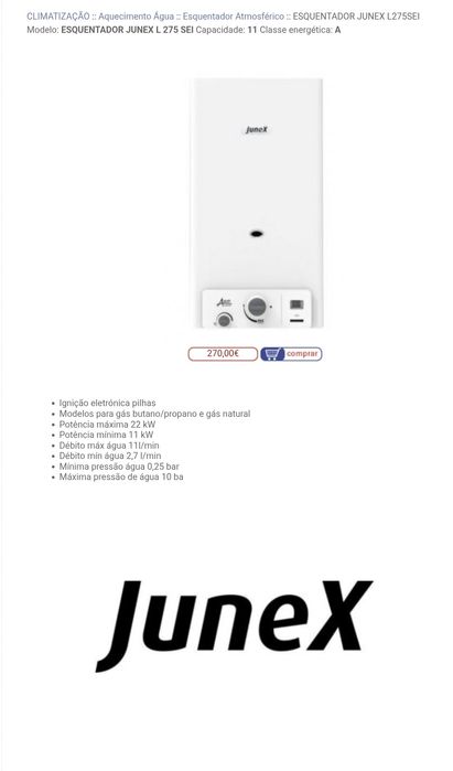 Esquentador Junex L275 SEI514209436256194566