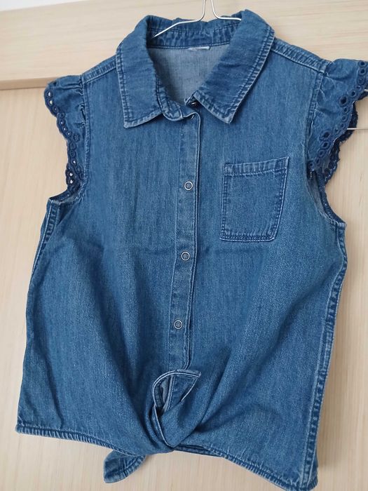 Bluzka koszula jeansowa dziewczęca 134/140