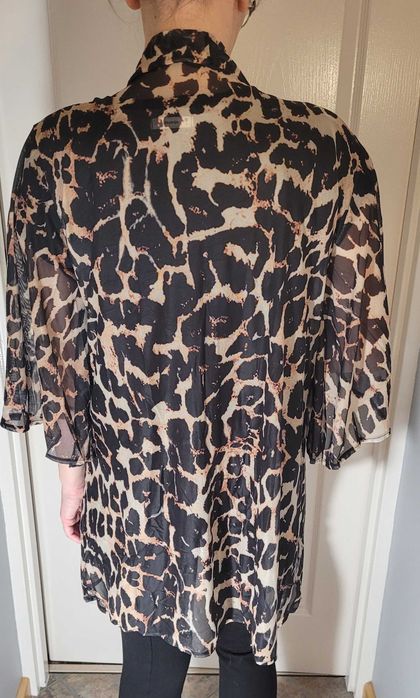 Nowa Narzutka Kimono Mesh Panterka Leopard Rozmiar M