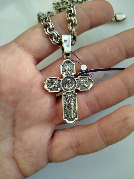 Срібний хрестик кулон ладанка серебряная срібло серебро крестик  925