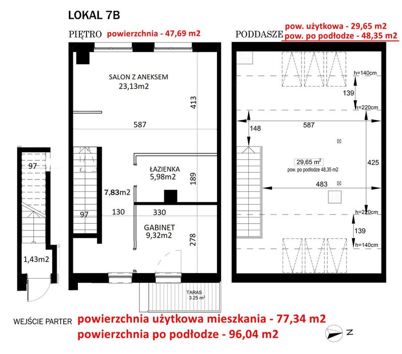 4-pokojowe. Gotowe! Powierzchnia po podłodze 96,04 m2 !