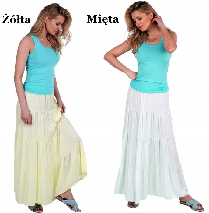 Zwiewna Długa Spódnica Na Lato Hiszpanka Kolory