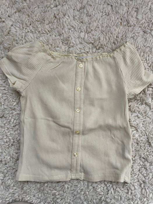 Jasno żółta bluza t-shirt dziewczęcy 146 - 152 cm w stanie bdr