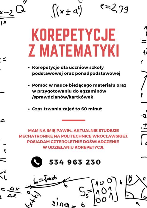 Koreptycje z matematyki