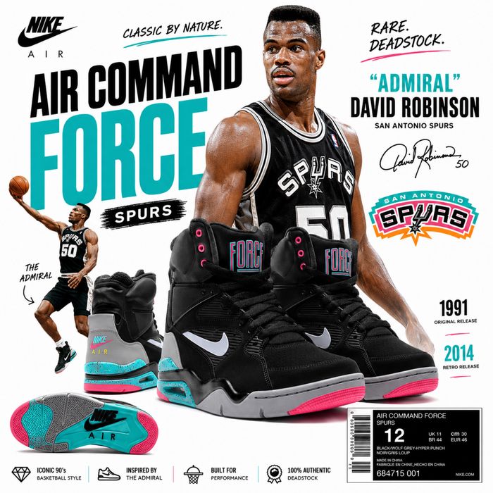 Nike Air Command Force (12 US - 30 cm - 46) “Spurs” DEADSTOCK !!!
