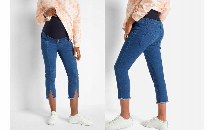 B.P.C ciążowe jeansy ciemne capri r.52