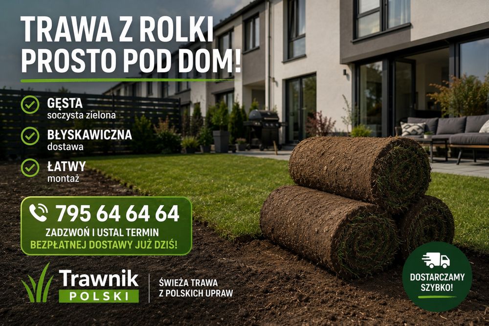 Trawa w rolce, trawa z rolki, trawa, TRAWNIK POLSKI