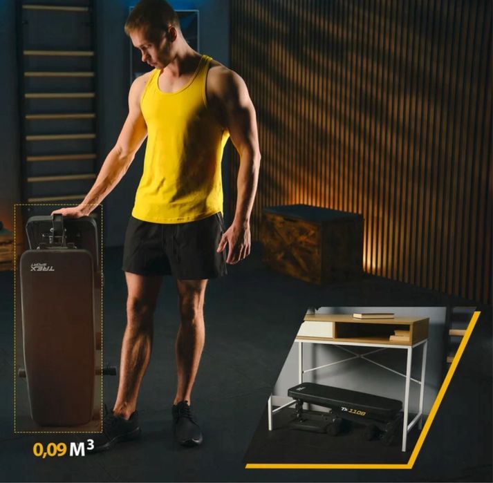 Регульована лава для тренувань Trex Sport TX-110B з еспандерами 110 кг