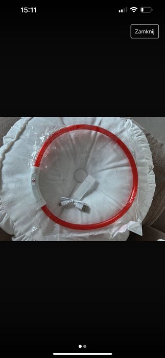 Nowa obroża dla psa dużego świecąca led USB czerwona odblask