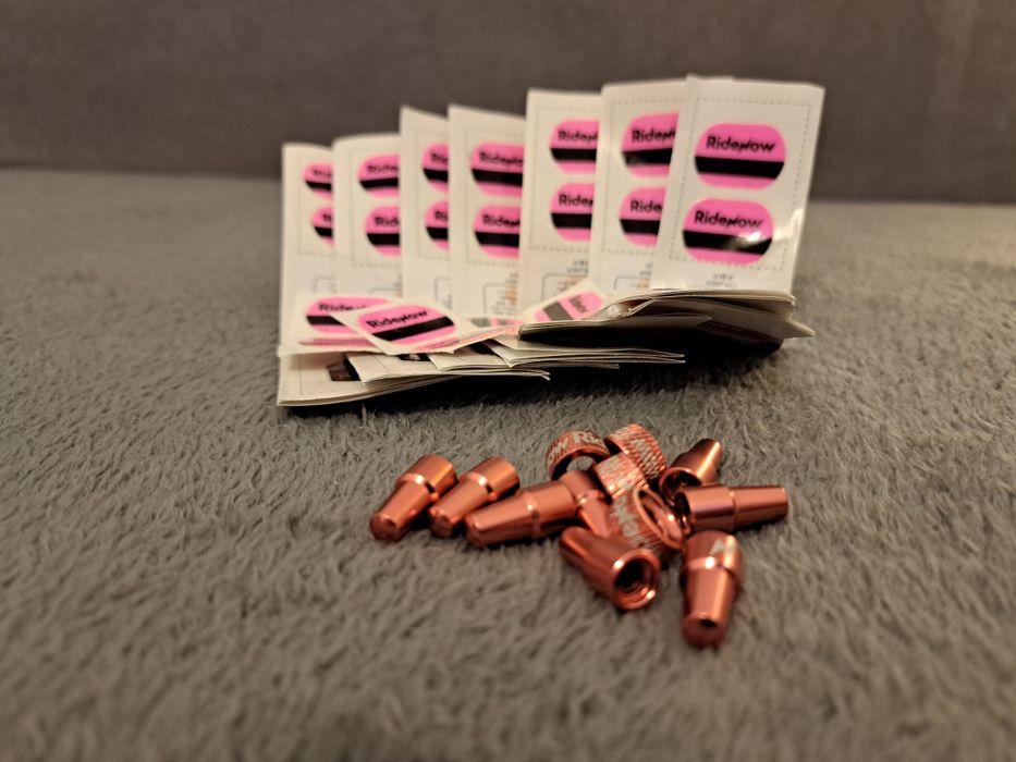 RideNow Łatki / zaworki presta rowerowe Nakrętki NOWE