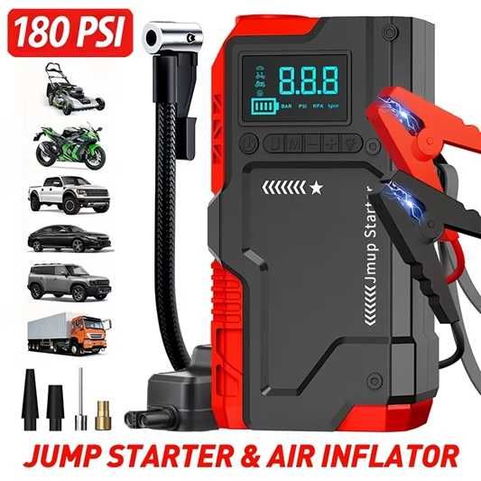 Пуско-зарядный авто Бустер JKUOO JK25 22800 mAh, 2500A, с компрессором