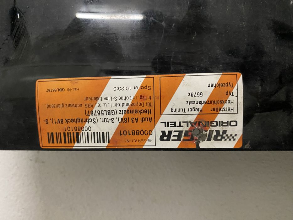 SPOILER DIFUSOR DE ESCAPE AUDI A3 8V RS3 S3 S-LINE RIEGER ORIGINAL