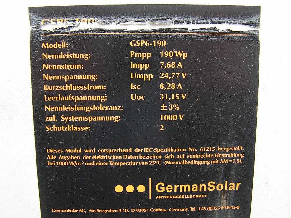 panele moduly niemieckie German Solar 185W 190W płot dach