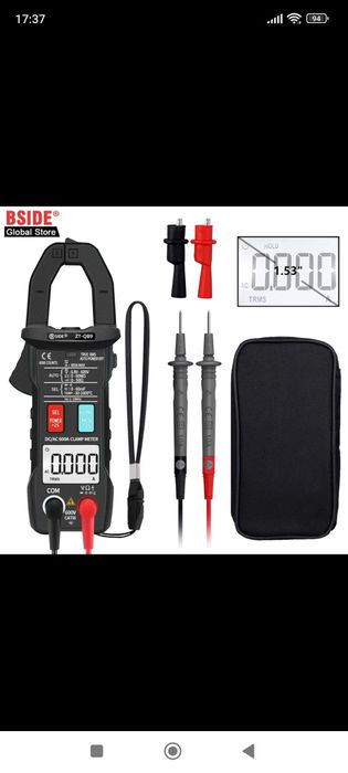 Токовые клещи мультиметр ZOYI ZTQB9 AC/DC 600A-600v True rms 6000oтс