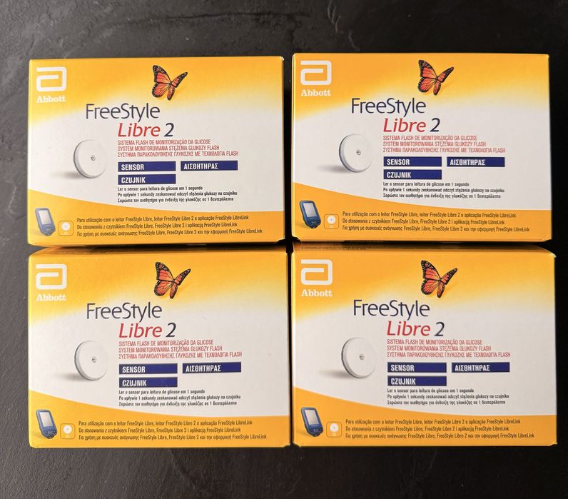 4 sztuki Nowe fabrycznie zapakowane sensory FreeStyle Libre 2
