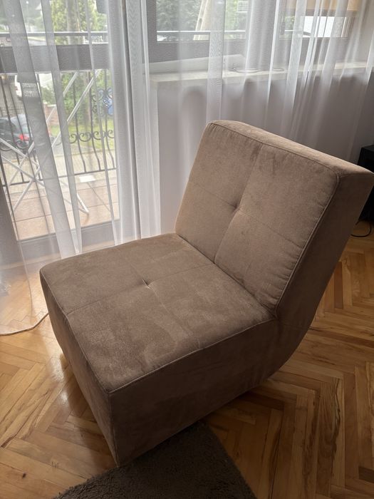 Fotel obrotowy brązowy tapicerowany BRW