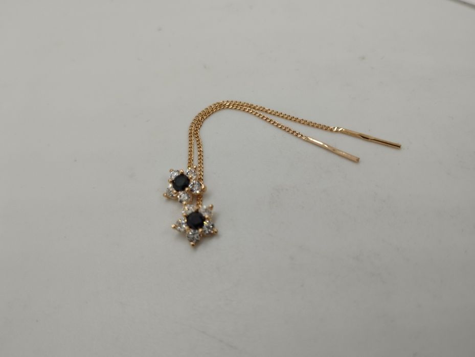 Золотые сережечки протяжки 1.11 грамма