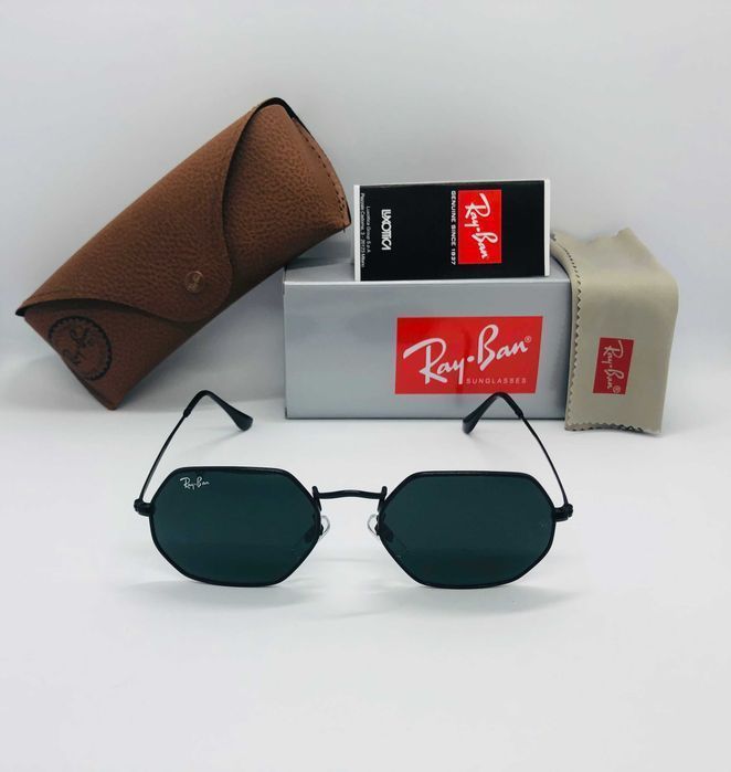 Солнцезащитные очки Ray Ban Octagonal 3556 Black-Black 53мм стекло