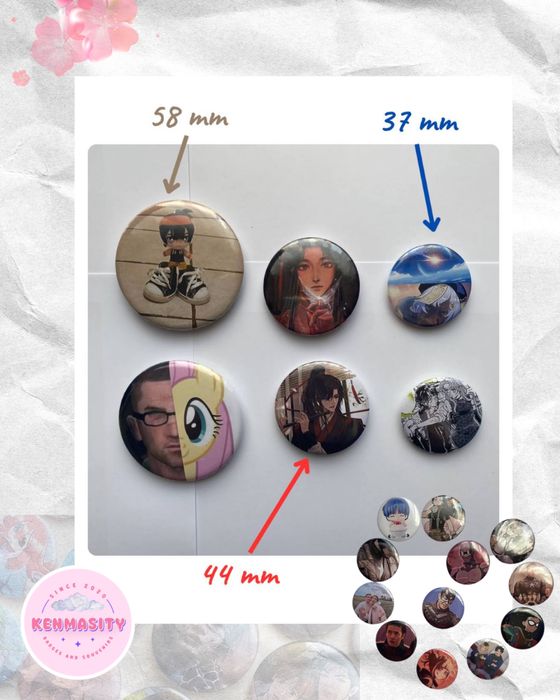 Брелки , значки  с  Геншин ,  Евангелион , Атака Титанов …