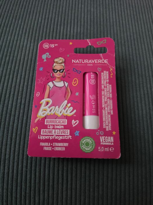 NATURAVERDE balsam do ust, SPF 15, Truskawkowy 5,7 ml, pomadka BARBIE