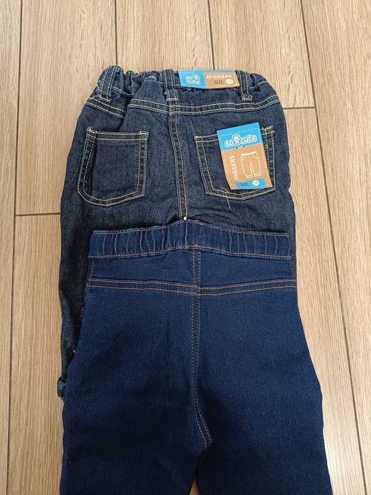 Zestaw spodni jeansy joggery rozmiar 74