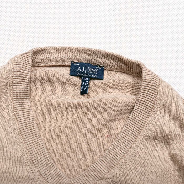 Armani jeans sweter bawełniany XXL slim dopasowany męski vneck