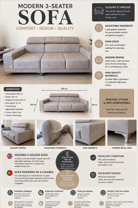 SOFÁ de 3 lugares  // MODERN 3-seats sofa