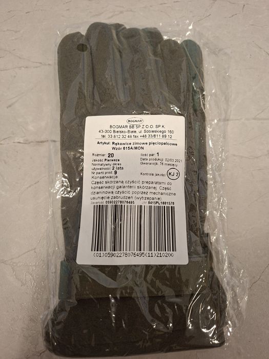 Rękawice zimowe pięciopalcowe wzór 615A