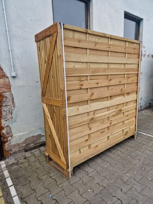 Płot drewniany lemelowy 180x180