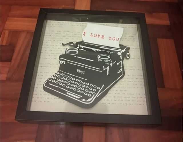 IKEA Olunda Typewriter Design Shadowbox Wall Art