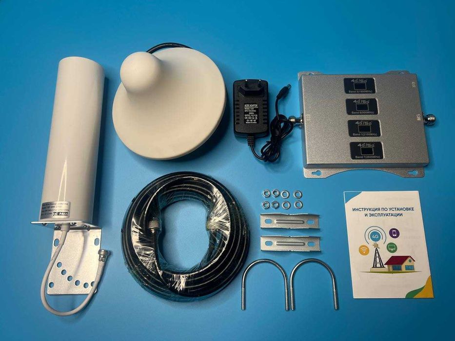 Усилитель связи 3G 4G LTE GSM репитер 4 диапазона  900 1800 2100 2600
