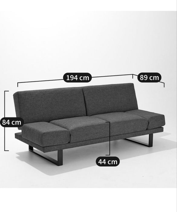 Sofa cama em tecido texturizado