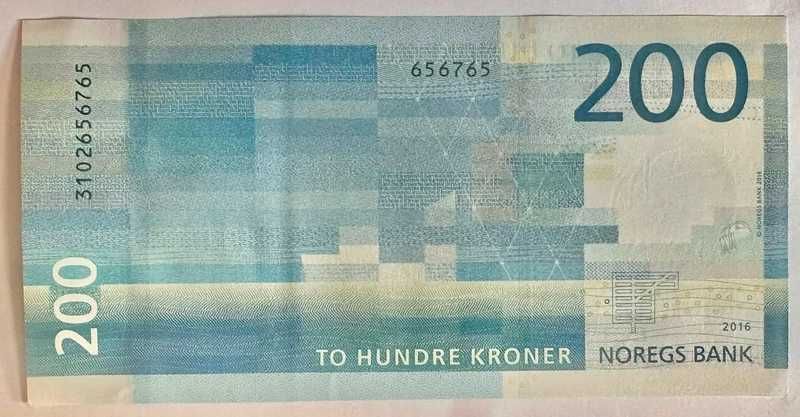 Nota da Noruega – 200 Kroner 2016 – Pick# 55