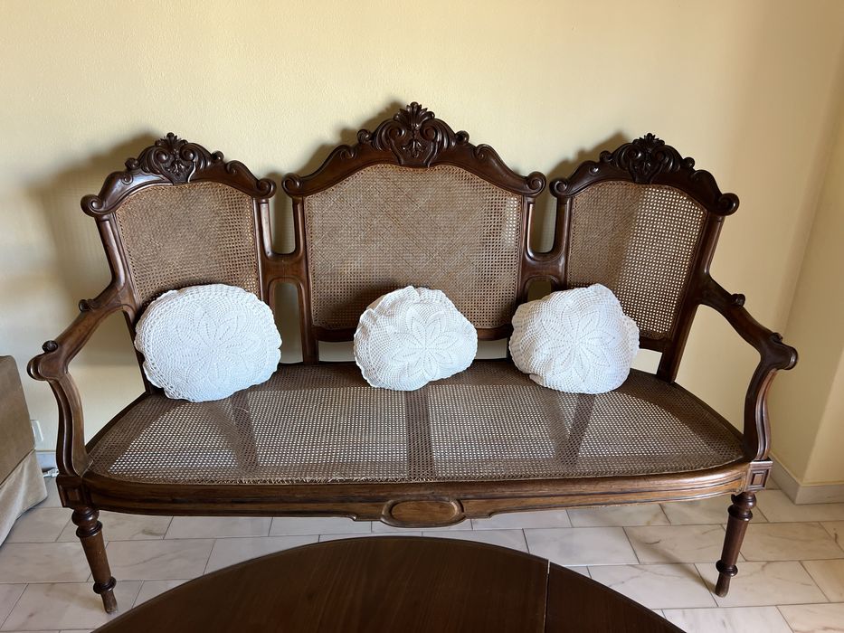 Conjunto canapé palhinha