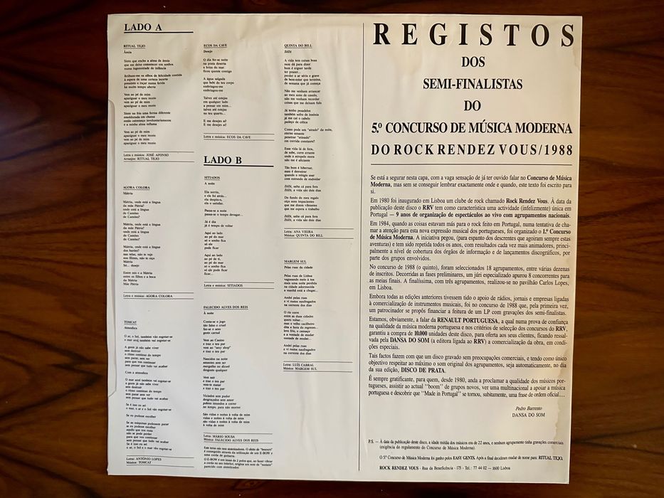 Rock Rendez Vous - Registos 5.º Concurso de Música Moderna