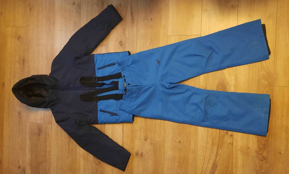 KURTKA & SPODNIE 4F zestaw na narty kombinezon 152 niebieski JAK NOWE