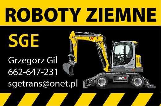 Usługi koparką ładowarką wywrotką równanie terenu ROBOTY ZIEMNE
