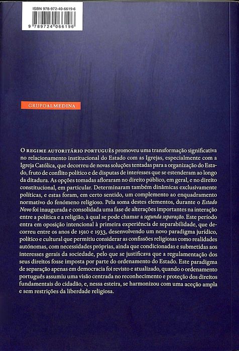 "A Segunda Separação: A Política Religiosa do Estado Novo (1933-1974)" de Paula Borges Santos