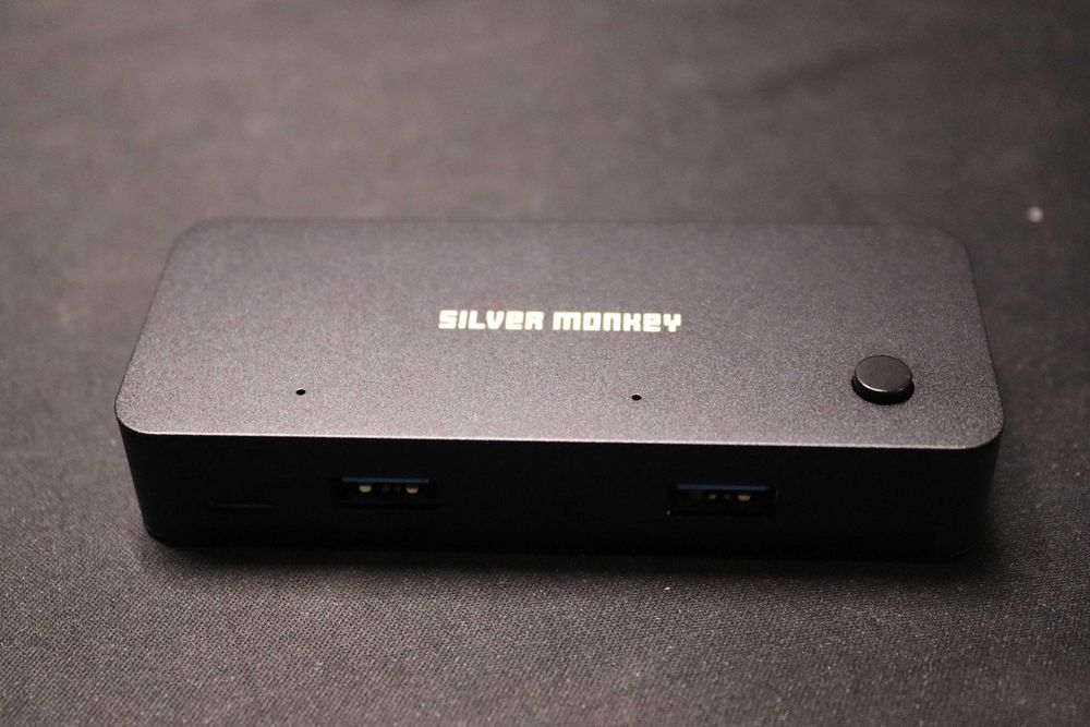 Silver Monkey Switch Box HUB 4 x USB 3.1 + USB-C (DC) (na 2 komputery) (7593)